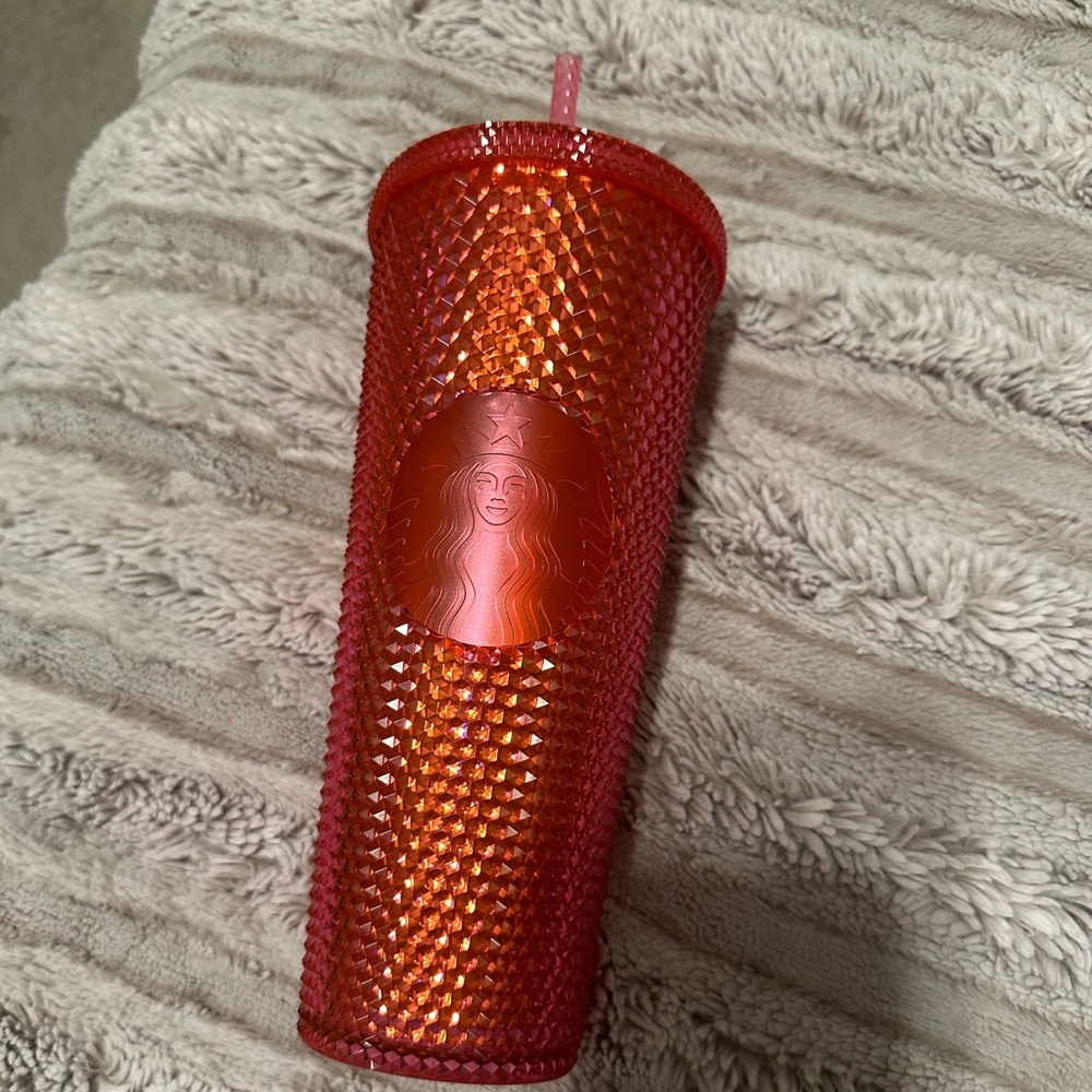 Starbucks hot pink studded cup